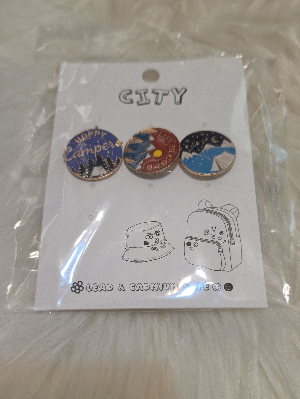 Kids Enamel Pin Set - Blue, Gold, Purple Accent-Trading Pins